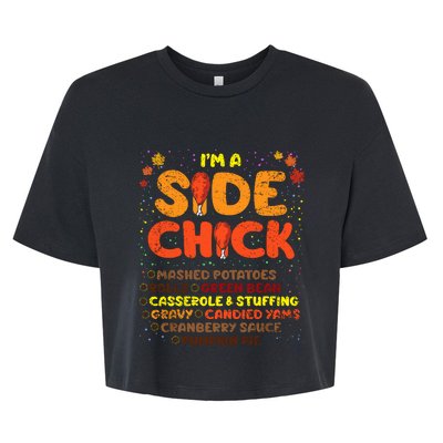 Im A Side Chick Thanksgiving Day Funny Turkey Leg Autumn Bella+Canvas Jersey Crop Tee