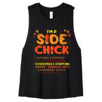 Im A Side Chick Thanksgiving Day Funny Turkey Leg Autumn Women's Racerback Cropped Tank