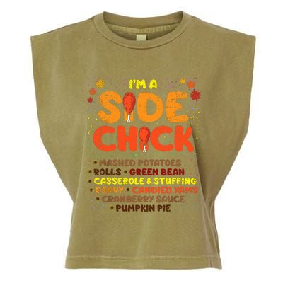 Im A Side Chick Thanksgiving Day Funny Turkey Leg Autumn Garment-Dyed Women's Muscle Tee