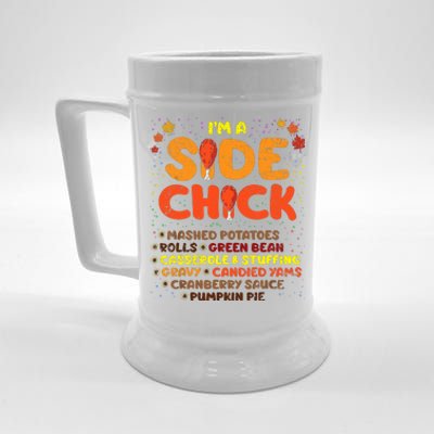 Im A Side Chick Thanksgiving Day Funny Turkey Leg Autumn Beer Stein