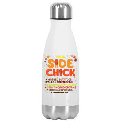 Im A Side Chick Thanksgiving Day Funny Turkey Leg Autumn Stainless Steel Insulated Water Bottle