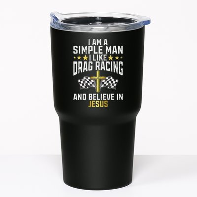 Im A Simple Man I Like Drag Racing And Jesus Drag Racing Tumbler