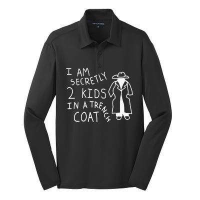 I Am Secretly 2 Kids In A Trench Coat Silk Touch Performance Long Sleeve Polo