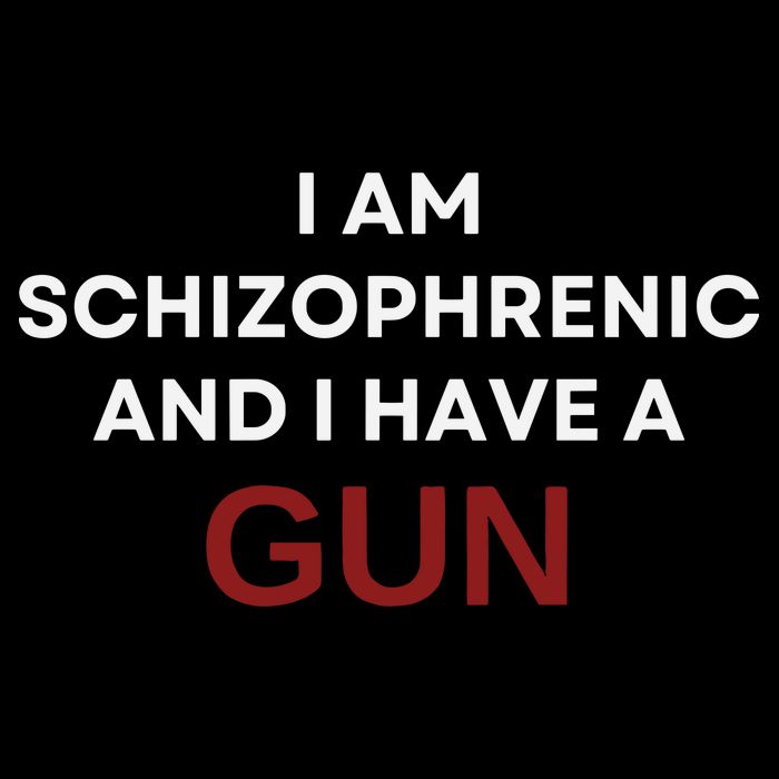 I Am Schizophrenic And I Have A Gun Cropped Pullover Crew