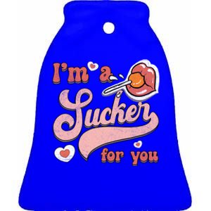 I'm A Sucker For You Gift Cute Lollipop Valentine's Day Gift Ceramic Bell Ornament