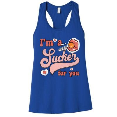 I'm A Sucker For You Gift Cute Lollipop Valentine's Day Gift Women's Racerback Tank