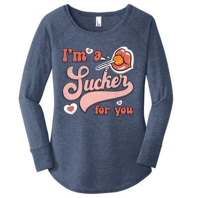 I'm A Sucker For You Gift Cute Lollipop Valentine's Day Gift Women's Perfect Tri Tunic Long Sleeve Shirt