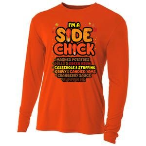 Im A Side Chick Thanksgiving Day Funny Turkey Leg Autumn Cooling Performance Long Sleeve Crew