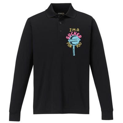 I'm A Sucker For You Cool Gift Performance Long Sleeve Polo