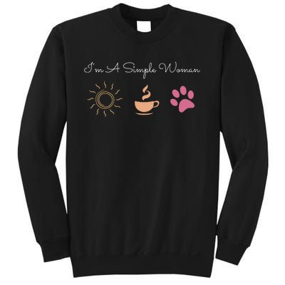 Im A Simple Woman I Love Coffee Sunshine Paw Dog Sweatshirt