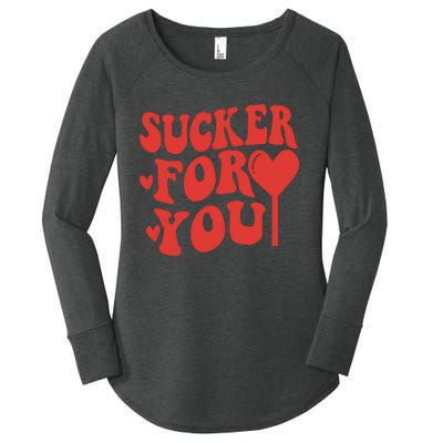 Im A Sucker For You Candy Heart Love Happy Valentines Day Women's Perfect Tri Tunic Long Sleeve Shirt