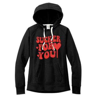 Im A Sucker For You Candy Heart Love Happy Valentines Day Women's Fleece Hoodie