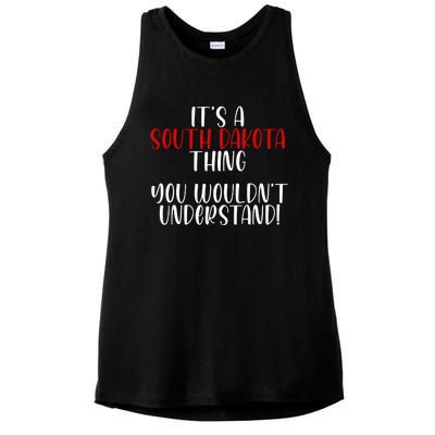 ItS A South Dakota Thing State South Dakota Ladies PosiCharge Tri-Blend Wicking Tank