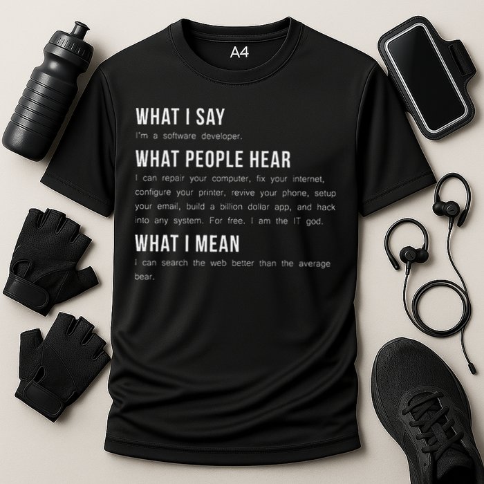 I'm A Software Developer Funny Programming Cooling Performance Crew T-Shirt
