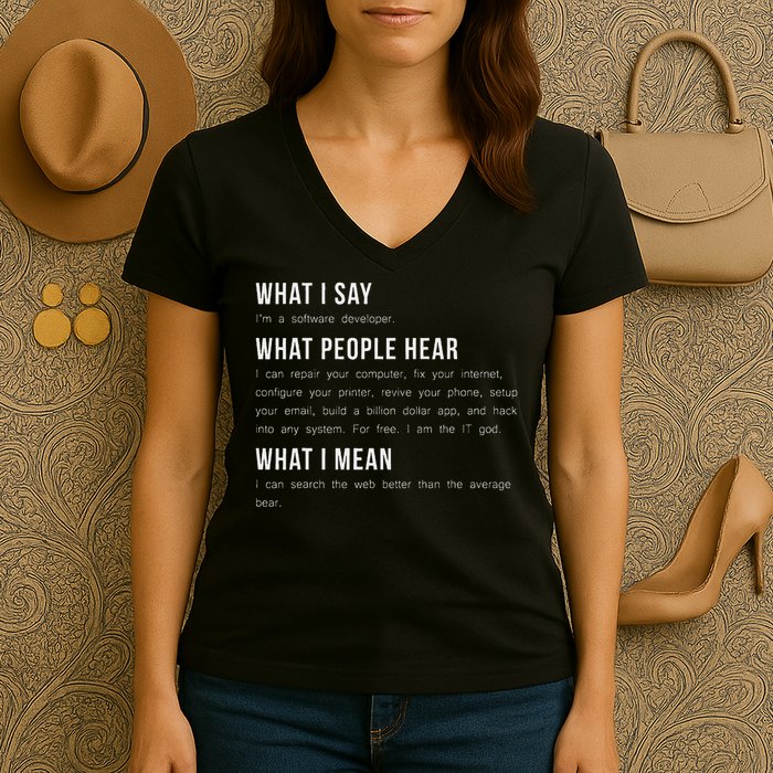 I'm A Software Developer Funny Programming Women's V-Neck T-Shirt