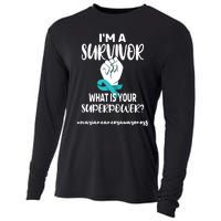 IM A Survivor Cancer Survivor Teal Ovarian Cancer Warrior Cooling Performance Long Sleeve Crew