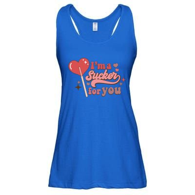 I’m A Sucker For You Funny Lollipop Valentine’s Day Gift Ladies Essential Flowy Tank