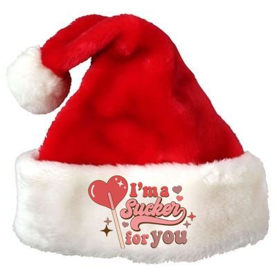 I’m A Sucker For You Funny Lollipop Valentine’s Day Gift Premium Christmas Santa Hat