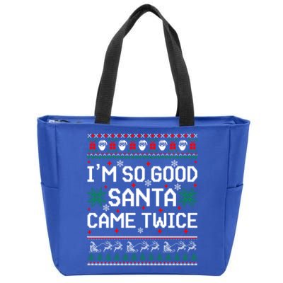 I Am So Good Santa Came Twice Couple Matching Christmas Gift Zip Tote Bag