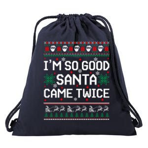 I Am So Good Santa Came Twice Couple Matching Christmas Gift Drawstring Bag