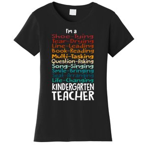 Im A Shoe Tying Tear Drying Line Leading Book Reading Kindergarten Teacher Women's T-Shirt