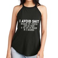 I Avoid Sh*t Because My Tempter Can Go From 0 To Life In Prison Funny Women's Perfect Tri Rocker Tank