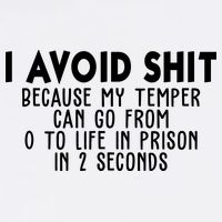 I Avoid Sh*t Because My Tempter Can Go From 0 To Life In Prison Funny Garment-Dyed Sweatshirt