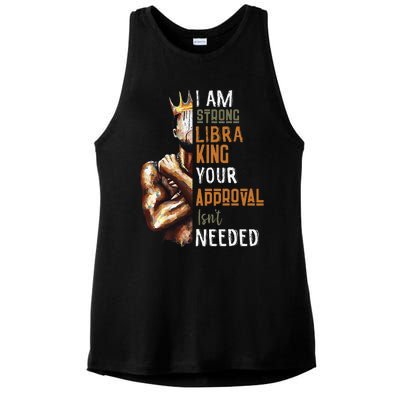 I Am Strong Libra King in Crown Zodiac Horoscope Gift  Ladies PosiCharge Tri-Blend Wicking Tank