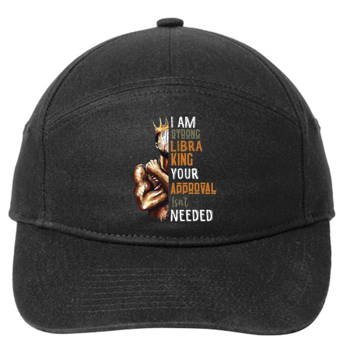 I Am Strong Libra King in Crown Zodiac Horoscope Gift  7-Panel Snapback Hat