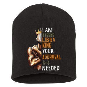 I Am Strong Libra King in Crown Zodiac Horoscope Gift  Short Acrylic Beanie