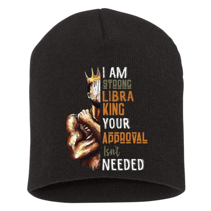 I Am Strong Libra King in Crown Zodiac Horoscope Gift  Short Acrylic Beanie