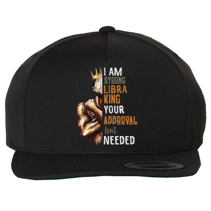 I Am Strong Libra King in Crown Zodiac Horoscope Gift  Wool Snapback Cap