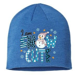 I Am Snow Cute Leopard Blue Winter Christmas Great Gift Sustainable Beanie