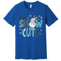 I Am Snow Cute Leopard Blue Winter Christmas Great Gift Premium T-Shirt