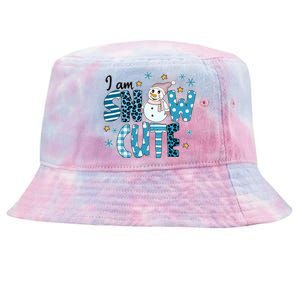 I Am Snow Cute Leopard Blue Winter Christmas Great Gift Tie-Dyed Bucket Hat