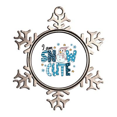 I Am Snow Cute Leopard Blue Winter Christmas Great Gift Metallic Star Ornament