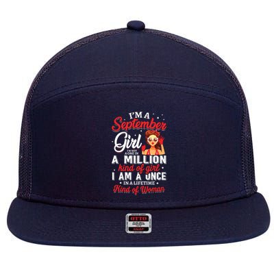 Im A September Girl Birthday Gifts 7 Panel Mesh Trucker Snapback Hat