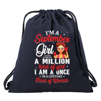Im A September Girl Birthday Gifts Drawstring Bag