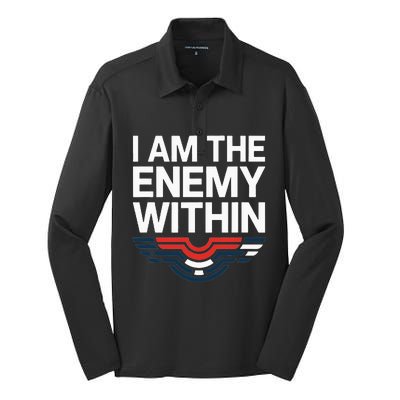 I Am The Enemy Within Silk Touch Performance Long Sleeve Polo