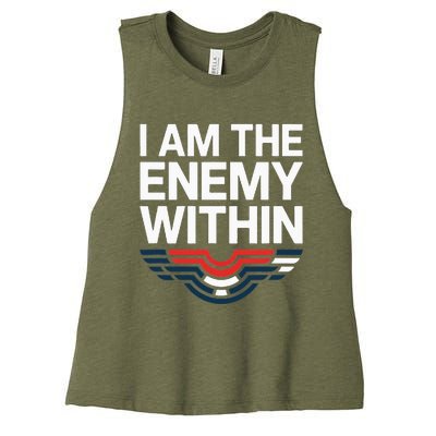 I Am The Enemy Within Women's Racerback Cropped Tank