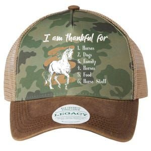 I Am Thankful For Horses Dogs Family Riding Horse Gift Legacy Tie Dye Trucker Hat