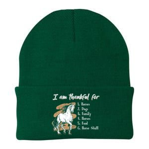 I Am Thankful For Horses Dogs Family Riding Horse Gift Knit Cap Winter Beanie