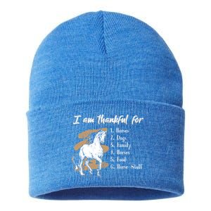 I Am Thankful For Horses Dogs Family Riding Horse Gift Sustainable Knit Beanie