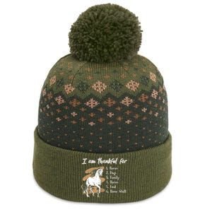 I Am Thankful For Horses Dogs Family Riding Horse Gift The Baniff Cuffed Pom Beanie