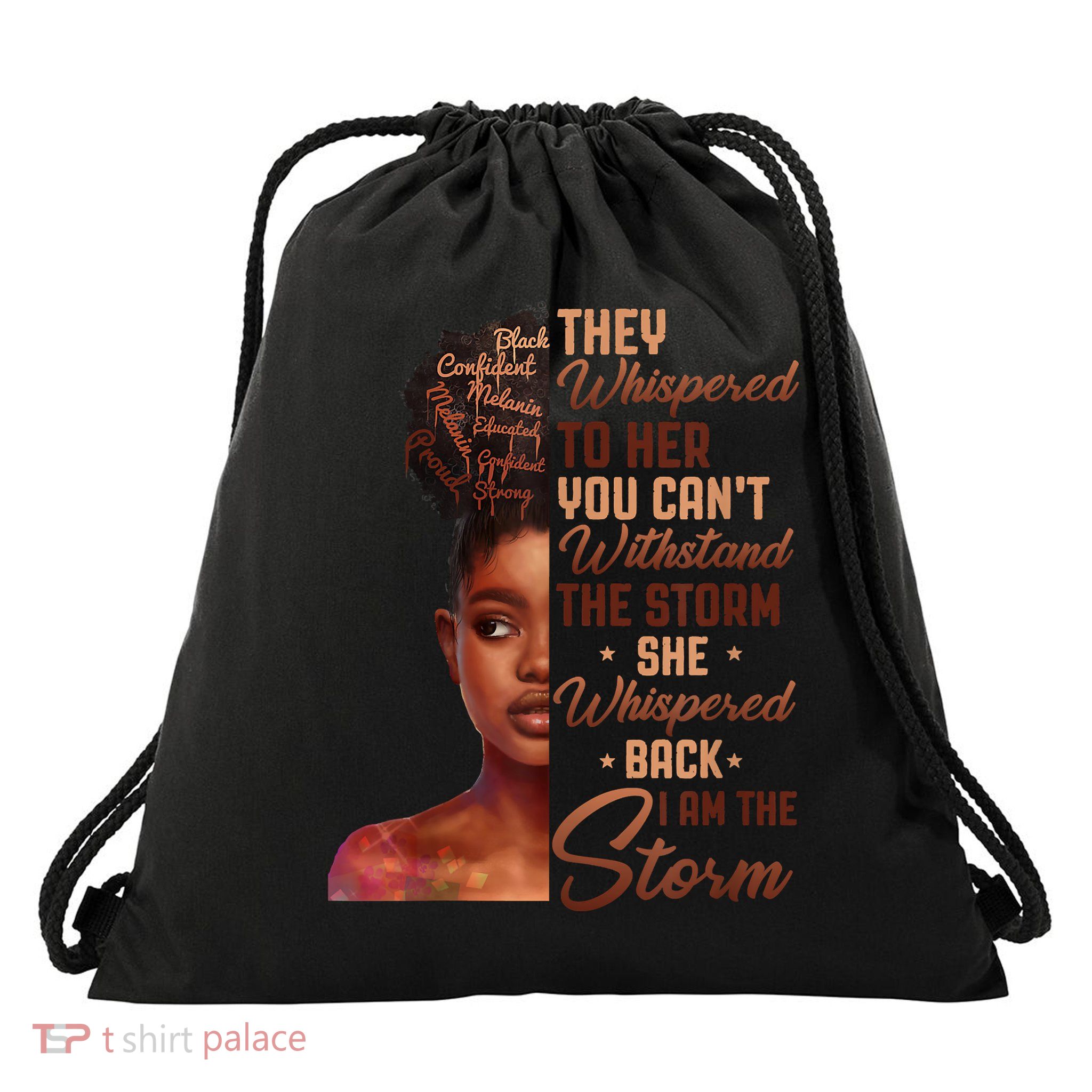 I Am The Storm Black History Month African Drawstring Bag