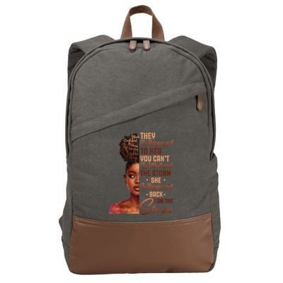 I Am The Storm Black History Month African Cotton Canvas Backpack