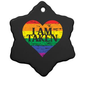 I Am Taken Lgbtq+ Flag Valentine´s Day Cute Lesbian Gift Ceramic Star Ornament