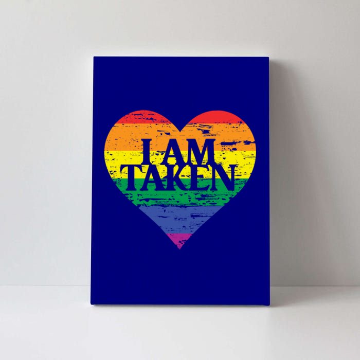 I Am Taken Lgbtq+ Flag Valentine´s Day Cute Lesbian Gift Canvas