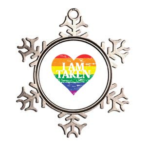 I Am Taken Lgbtq+ Flag Valentine´s Day Cute Lesbian Gift Metallic Star Ornament