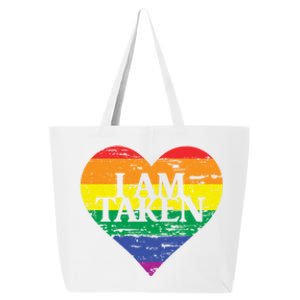 I Am Taken Lgbtq+ Flag Valentine´s Day Cute Lesbian Gift 25L Jumbo Tote